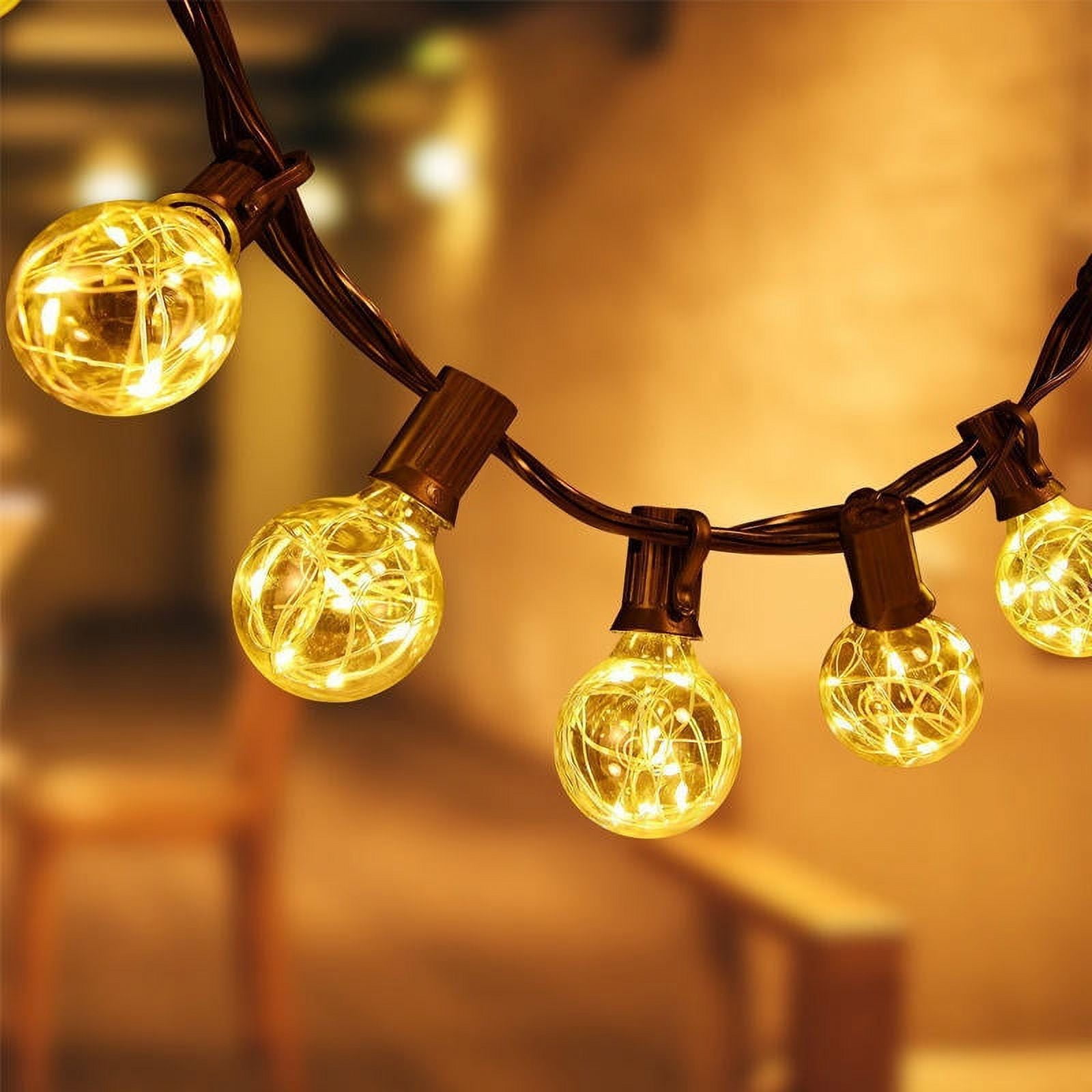 Yi Lighting 39 FT Outdoor String Light with 30pcs Globe LED Bulbs, Weatherproof for Patio Porch Backyard Party Wedding Holiday