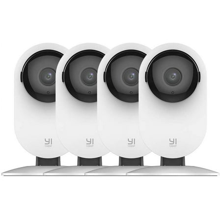 Yi Technology 1090p Indoor Home Security Camera with Night Vision and AI Detection, White (4 Pack)