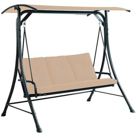 YiAiL Beige Swing Canopy Cover Fit RUS415G-GR Curved Swing, RipLock 350 Fabric