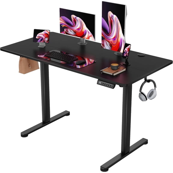 YiAiL Height Adjustable Standing Desk, 4524 Inch with 4 Memory Presets, Black