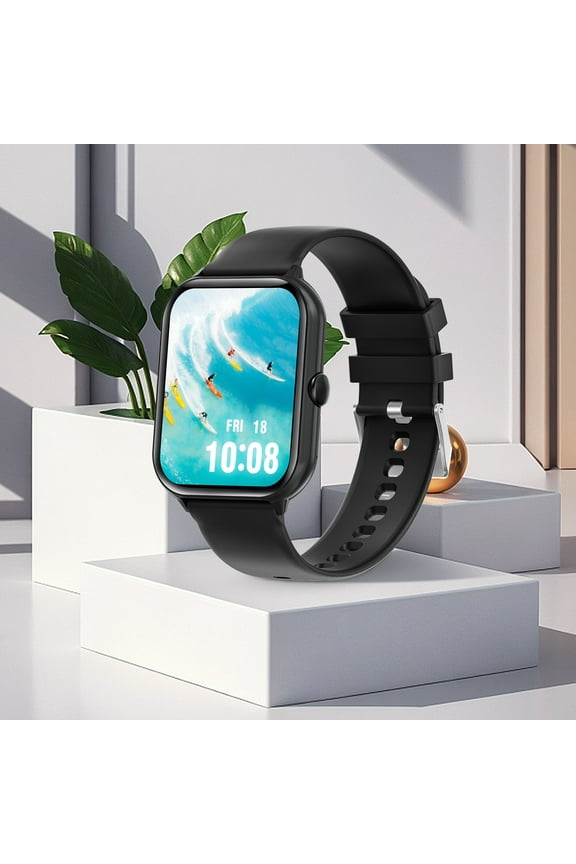 1.95-inch Bluetooth Call Multifunctional Sports Mode Information Push-thin Fashionable Appearance Smartwatch,Black,for Father Dad