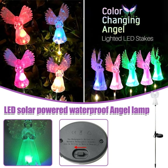 YiBai 1pcs Outdoor Angel Light Multi-color LED Decorative Light(Multicolor)