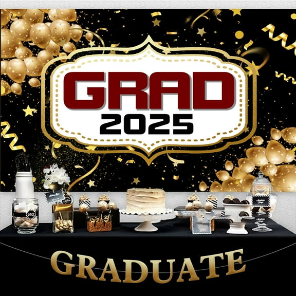 YiBai 2025 Graduation Decorations, Graduation Decorations 2025, Congrats Grad Backd Grad Backd Graduation Decorations Backd #.381, B