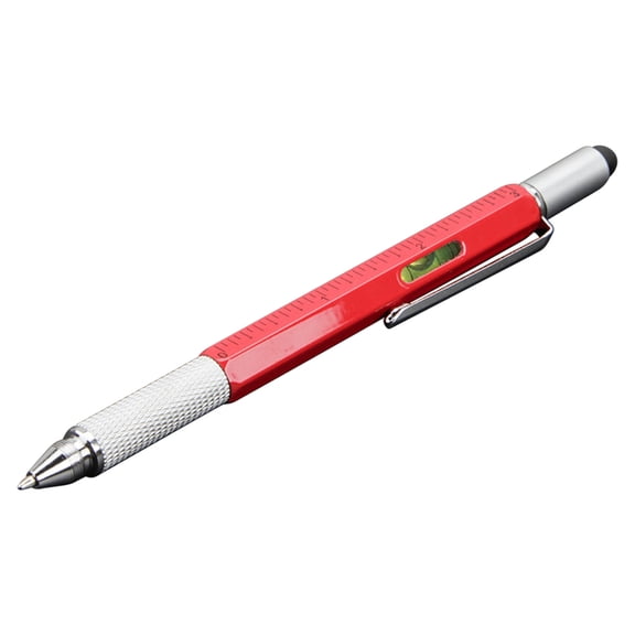 YiBai 3PC Multi-function Tool Pen, Screwdriver, Gauge, Capacitance Pen, Six In,for Men Dad,Red,10ml