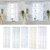 YiBai 51"x39" Leaves Sheer Curtain Window Voile Drape Valance 1 Panel Fabric (A)