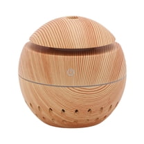 YiBai Beige Humidifiers for Bedroom, Wood Grain Humidifier Colorful Night Aromatherapy Machine USB Household Humidifier Water Replenisher Desktop Humidifier #.1314