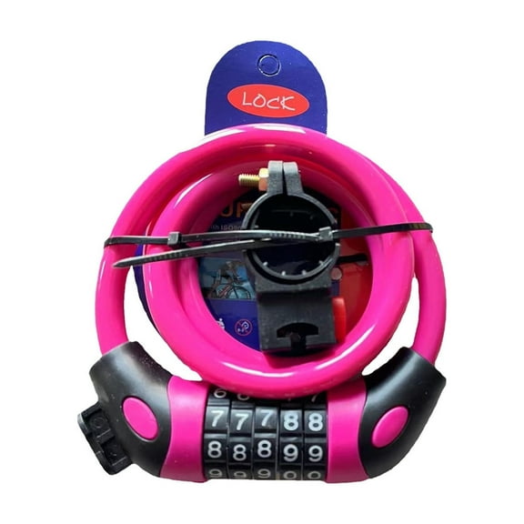 YiBai Bike Lock Bicycle Lock Chain, 5-Digit Combination Lock Core Steel Wire Bike Lock Security&Portable Bicycle Locks,120cm - 47.2 inch (Pink)