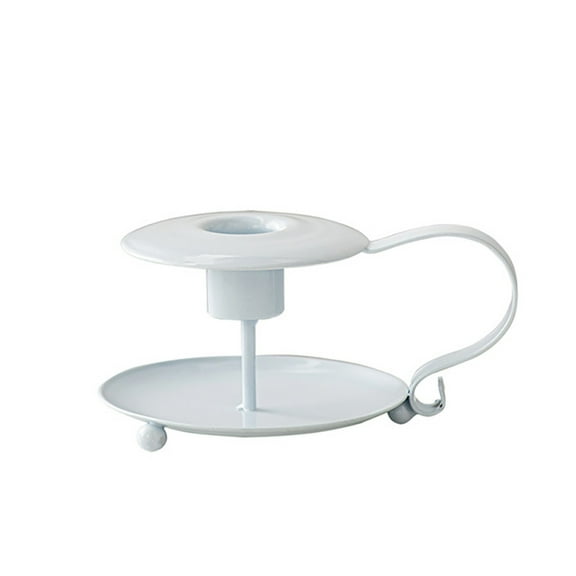 YiBai Black Handheld Candle Holders Small Candlestick Aromatherapy Candle Home Decoration Decoration Wedding Props, White