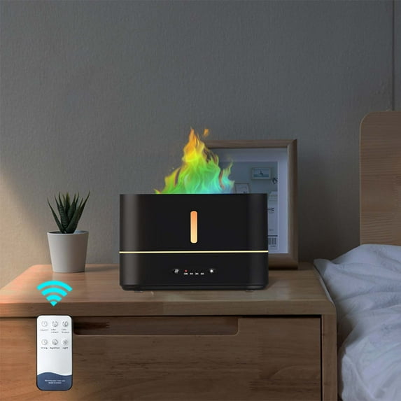 YiBai Black Humidifiers for Bedroom, Colorful Flame Humidifier For Dry Burning, Household Heavy Fog, Household Silent Bedroom, Conditioning Room, Aromatherapy Machine #.1878