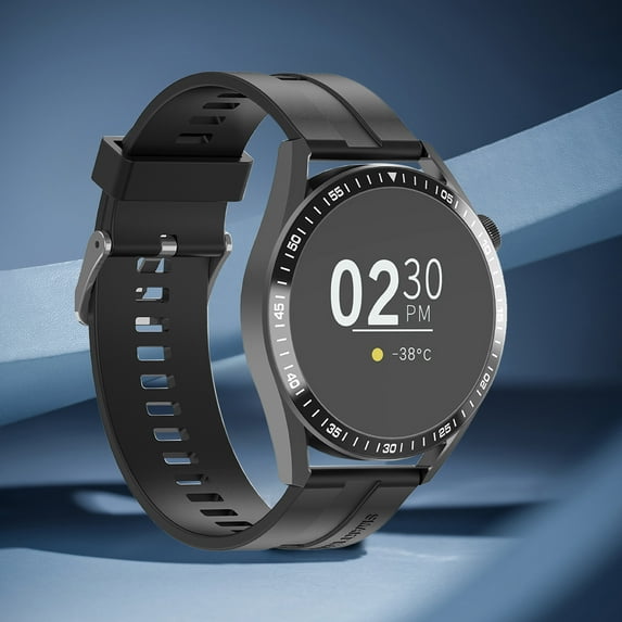 YiBai Bluetooth Call Sports Smart Watch With Customized HD Full Touchcontrol Dial Intelligent Voice Control Assistant Information Synchronization Sleep Monitoring,Black,for Men Dad