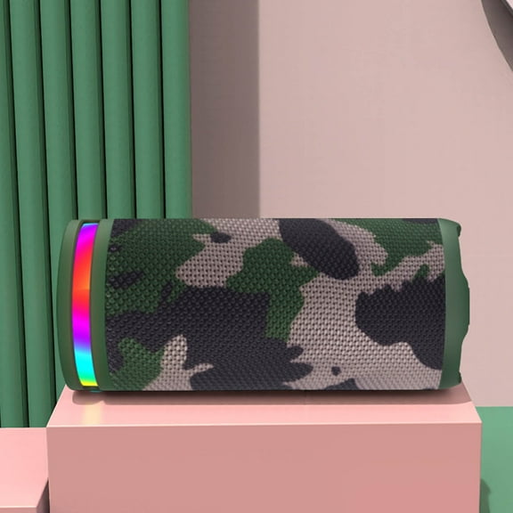 YiBai Bluetooth Speaker 5.0 Wireless LED Stereo HD Speaker Computer Gaming 7 Color Column Soundbox For Daily Party Dancing,Green,for Father Dad