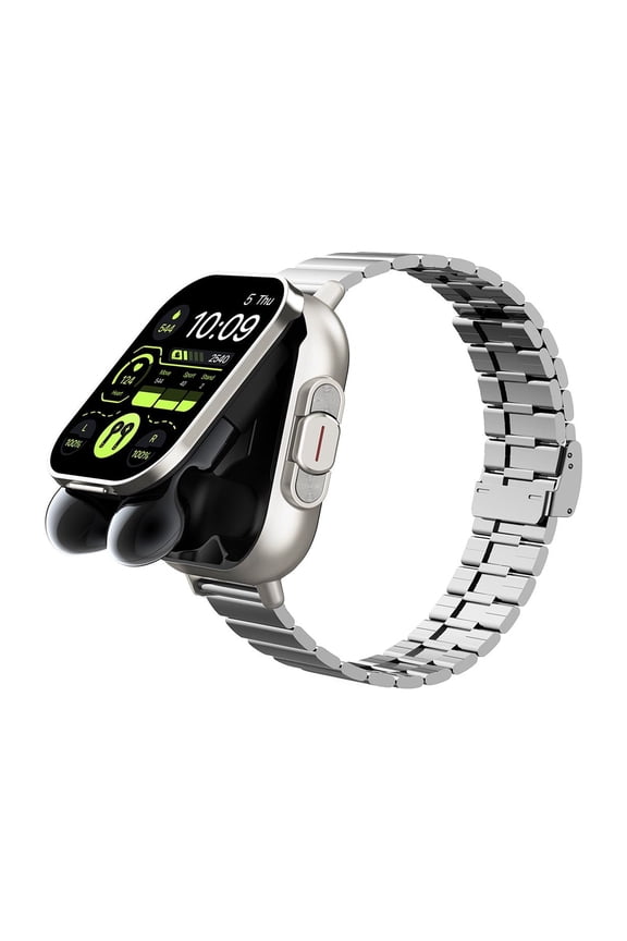 Bluetooth headset smart watch 2-in-1 Sports Smartwatch With Wireless Earph,for Men Dad,Silver