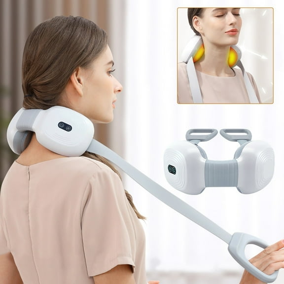 YiBai Cervical Neck, Rechargeable Shoulder And Neck, Household Multifunctional Kneading, Hot Compress, Trapezius Muscle Massage, Shawl,White