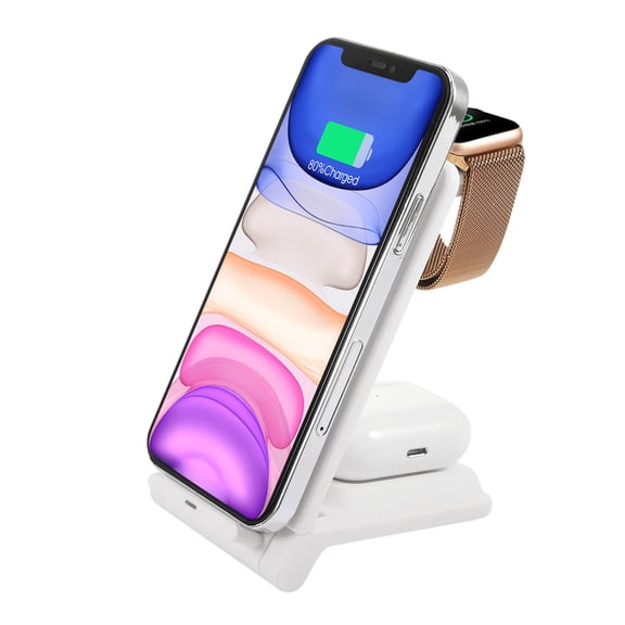 YiBai Charging Stand Dock Station Wireless Charger 3 In 1, Fast Charging Station For Watch For Phone For Headset,White,for Father Dad