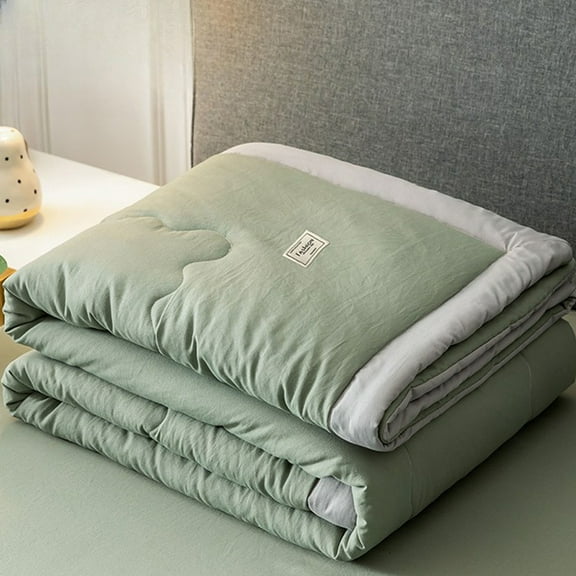 YiBai Cooling Blanket, Summer Quilt Conditioning Quilt Washed Summer Quilt Aloe Summer Quilt Double Quilt Machine Washable(Green) #.426