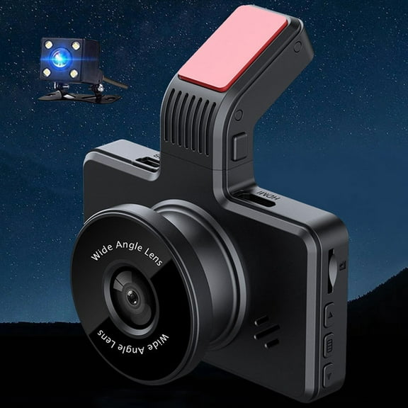 YiBai Dash Cam 1080P FHD DVR Car Driving Recorder 3 Inch IPS Screen Dashboard Camera 150° Wide Angle, Parking Monitor, Loop Recording, Super Night Vision,Black,2-lens