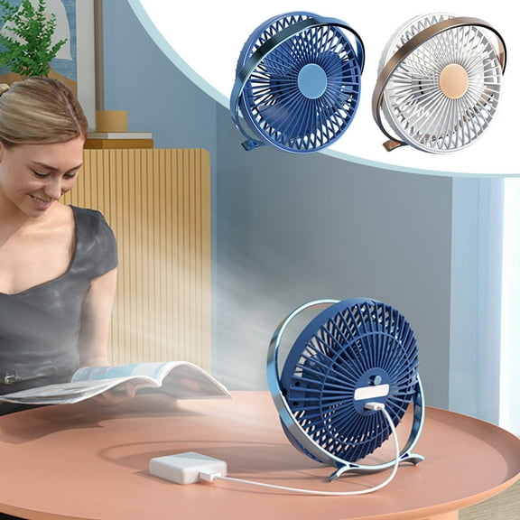 YiBai Desktop Small Fan USB Portable Mute High Wind Office Can Be Hung Ceiling Fan, Blue #N.650