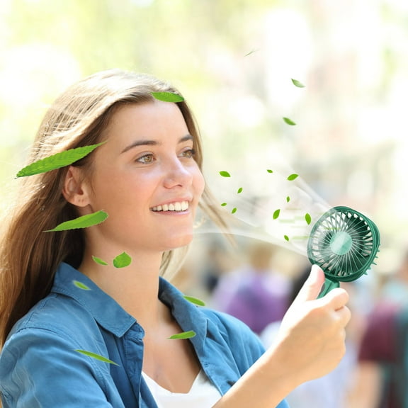 YiBai Digital Handheld Fan Portable USB Charging Students Outdoor Gifts Home Mini Fan, Green #N.1341