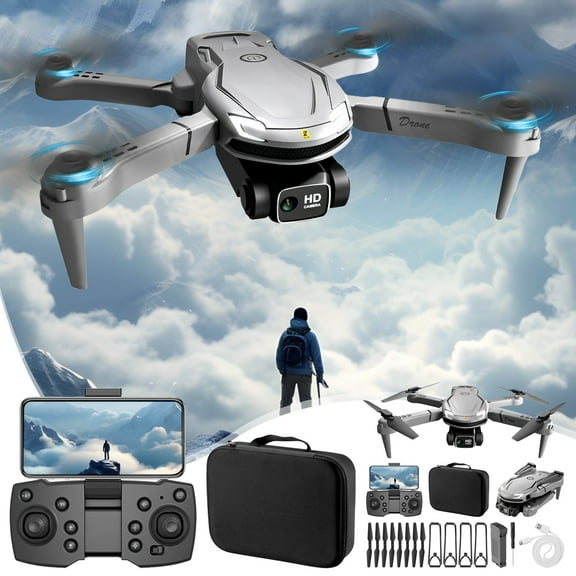 YiBai Drone With 4K HD Fpv Camera Remote Control Toys Gifts For Boys Girls With Altitude Hold Headless Mode,Gray, Children's Day