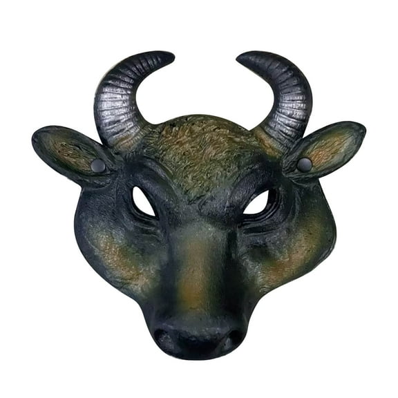YiBai Easter Carnival Party Half Face Foam Decoration, 3D Realistic Bull Head Decoration