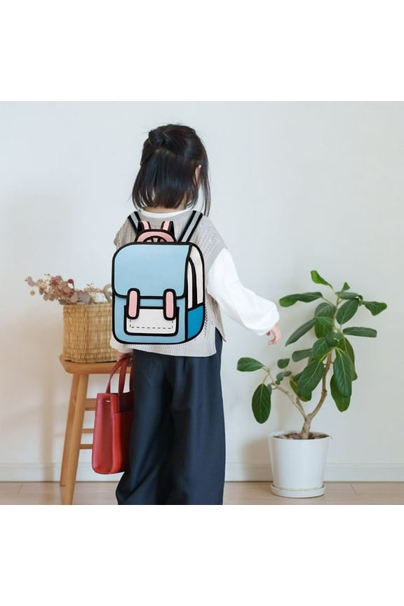 Elementary School Students In The Beginning Of The School Season Large Capacity Backpack For Primary School Students New (Sky Blue)