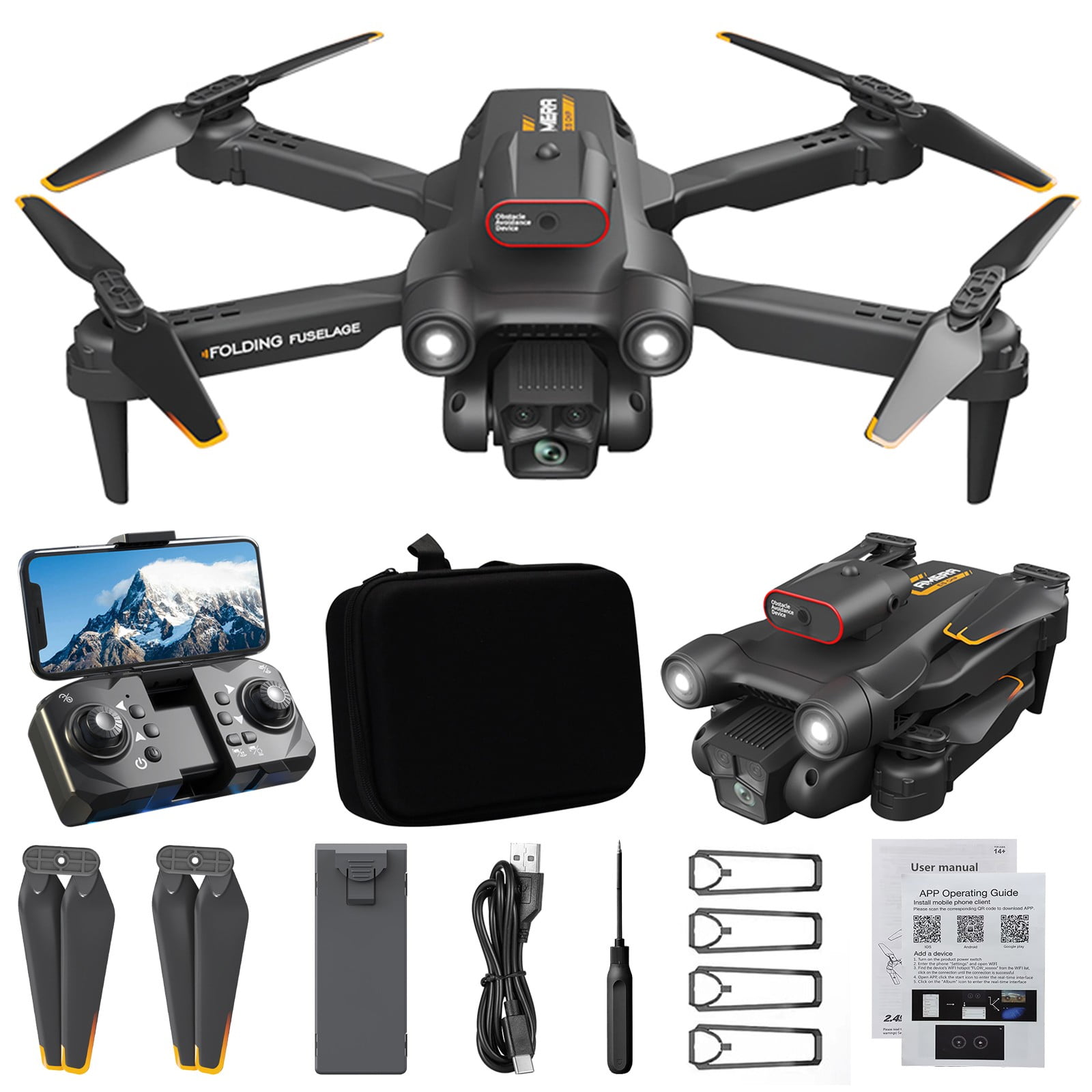 YiBai Foldable Drone With Camera 1080P Camera FPV Drone For Beginners ...