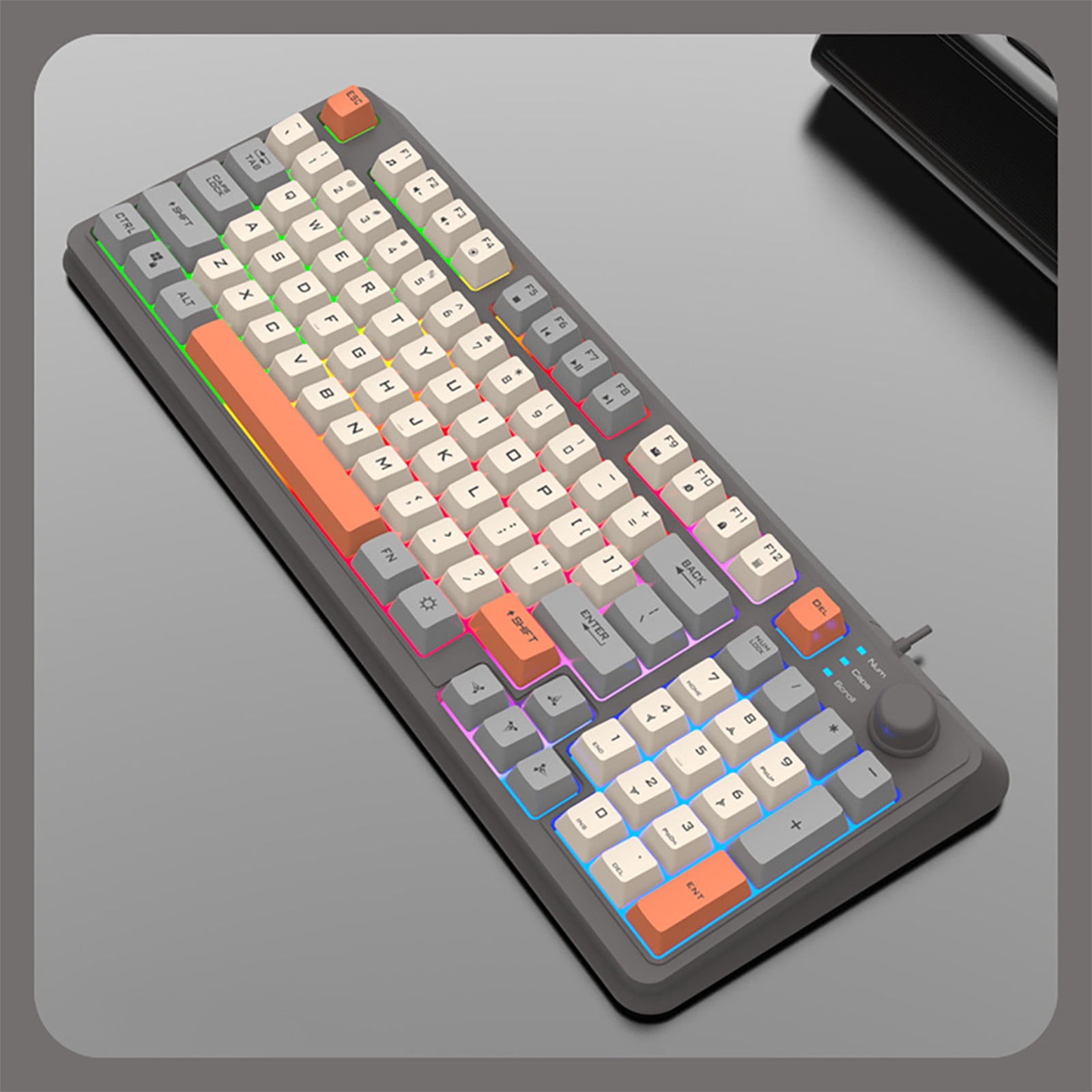YiBai Gaming Keyboard, Gaming Keyboard 104 Keys Wired USB Colorful RGB ...