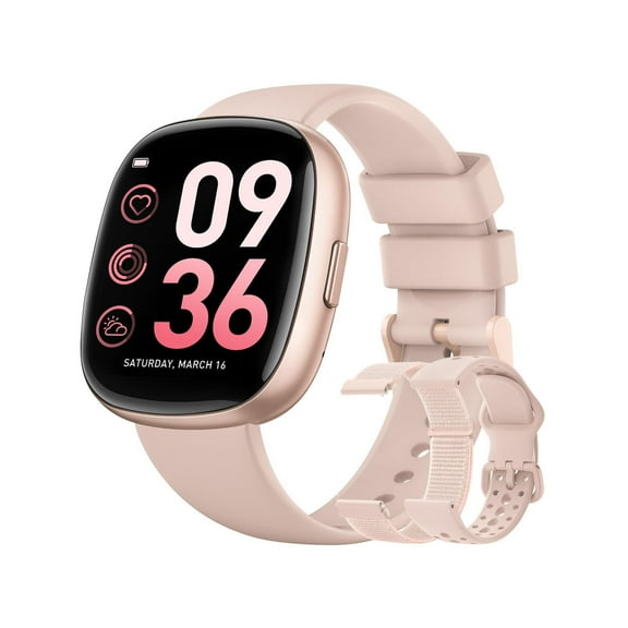 YiBai HD Screen Bluetooth Call Smart Watch Supports Health Monitoring Exercise Tracking Message Notifications And Long Battery Life And Waterproof,for Men Dad,Pink