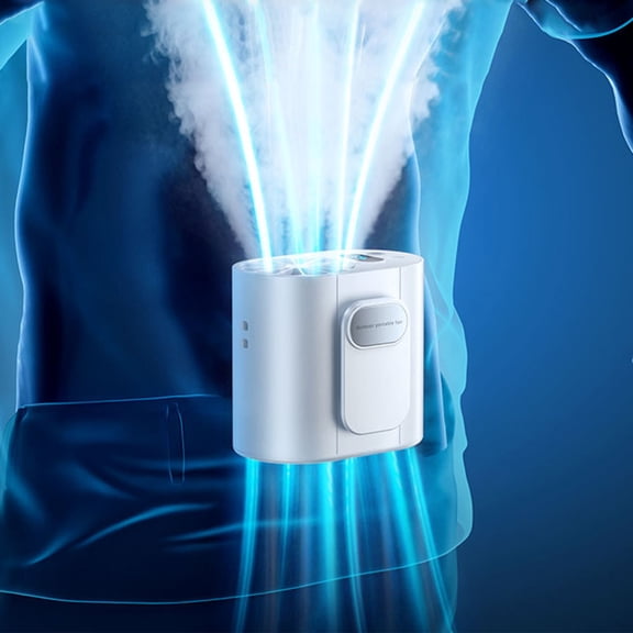 YiBai Hanging Fan Portable Multifunctional Flashlight Bright Light Can Be Used As A Rechargeable Treasure Digital Display Large Wind Power Small Fan, White #N.3600