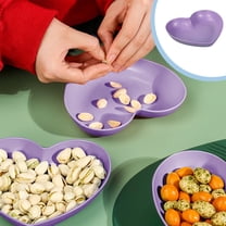 YiBai Heart Plates W 5.91Inch X L 5.51Inch Impregnable Dinner Plates Dishwasher Microwave Safe Plastic Plates Reusable Lightweight Plates For Kitchen Or Camping, Purple