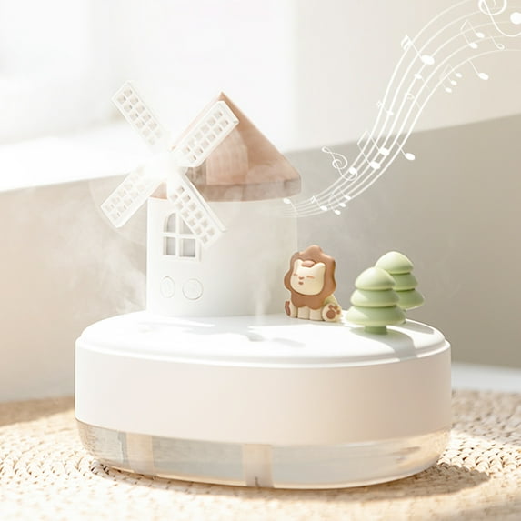 YiBai Humidifier 650 ML Warm Night Light Humidifier Music Box Humidifier USB Type C Humidifier For Bedroom Desk Humidifier Office,for Men Dad,White