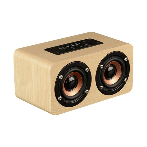 YiBai K5 Wooden Computer, Sound Desk, Mini Gift, Small Speaker, Home Card, Wireless Bluetooth Speaker,Beige,for Father Dad