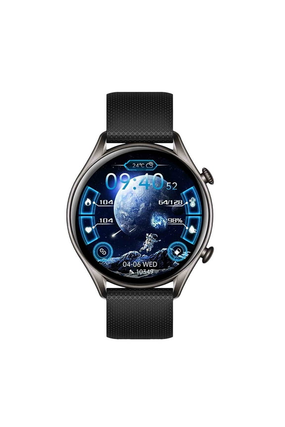 KT60 Smartwatch 1.39 Round Screen Bluetooth Call Offline Payment Assistant,for Men Dad,Black