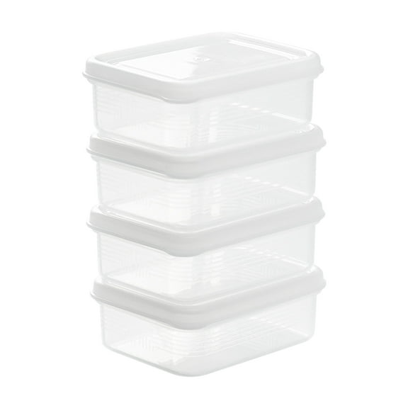 YiBai Kitchen Storage Organization, Food Grade Refrigerator Meat Food Preservation Box Refrigerator Storage Box Refrigeration Box Meat Freezing Box #.163(Transparent,4*100ML)