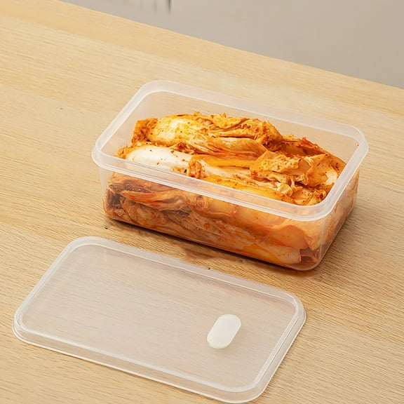YiBai Kitchen Storage Organization, Kitchen Large Capacity Kimchi Box Sealed Fresh Keeping Box Food Grade Refrigerator Special Storage Box With Lid Cold Vegetable Box #.613(Clear)