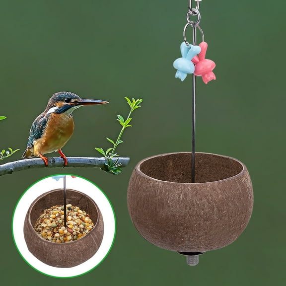 YiBai Outdoor Garden Bird Feeder Bowl Foraging Toy Natural Feeder,As Show, Children's Day