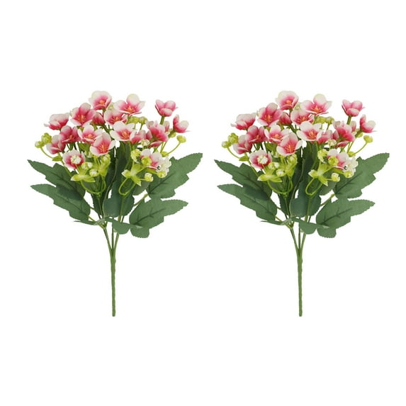 YiBai Pink Artificial Flowers for Outdoors 2pcs Simulated Flowers Blossoms Home Decor Ornaments Wedding Vibes Decorations Props Fake Flowers #.121