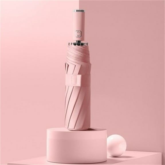YiBai Pink Umbrella for Sun Rain Travel, Super Windproof Automatic Umbrella Folding Umbrella Men's Business Umbrella #.118