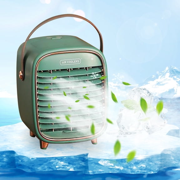 YiBai Portable Conditioning Fan Rechargeable Evaporative Cooler Humidifier 3 Speed 2 Timer Aroma Diffuser, Green #N.149