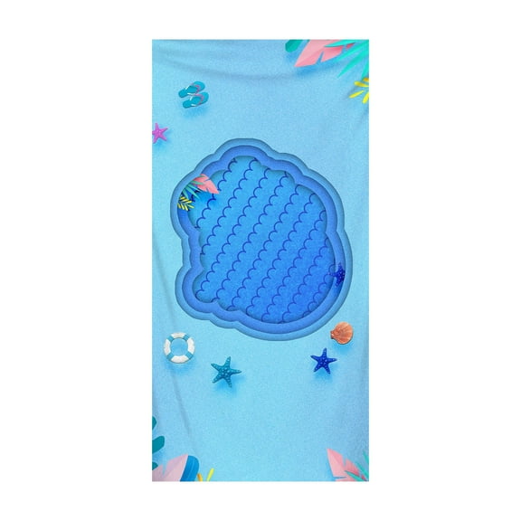 YiBai Quick Dry Bath Towel Beach Towel Microfiber Double Sided Fleece Sided Print Swimming Towel Spa Bathrobe Beach Towel,C #N.1968