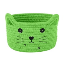 YiBai Rattan Fabric Storage Basket Student Dormitory Desktop Storage Box Storage Basket, Green