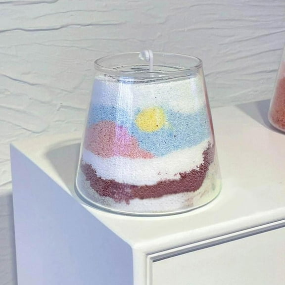 YiBai Sand Powder Candle Sand Painting Candle Colored Aromatherapy Sand Wax, White