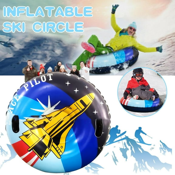 YiBai Ski Ring PVC Sled Tire Tube Children Adult Ski Mat With Handle For Outdoor Sport,Multicolor, Children's Day