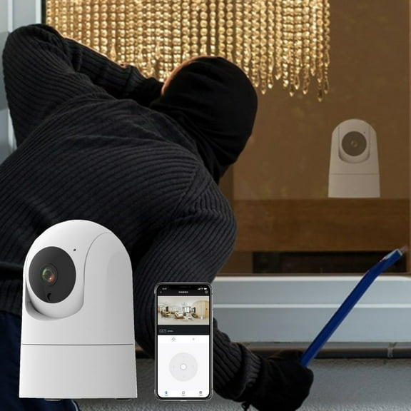 YiBai Smart Security Camera,1080p HD Wifi Camera,5G & 2.4G WIFI With Night Vision,2-Way Audio,Motion Detection,Support & Card Storage,White,for Father Dad