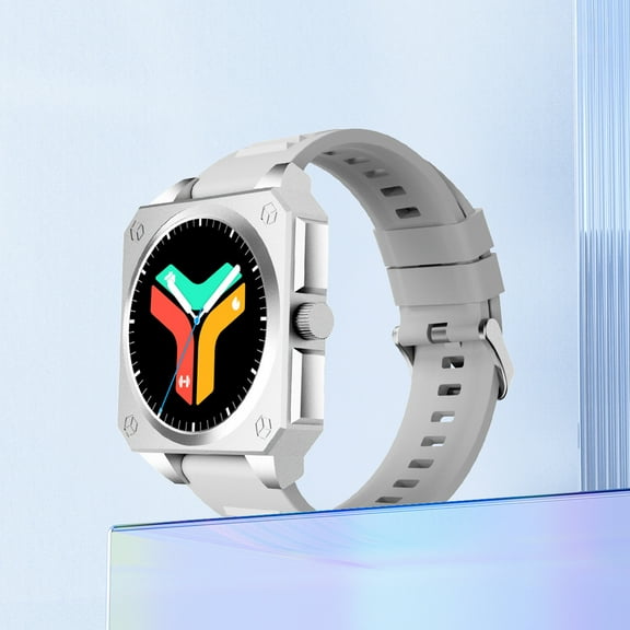 YiBai Smart Sports Watch HD Smart Bracelet Advanced Bluetooth Calling And Extra Long Battery Life Customised Dials With Multiple Patterns 1.43-inch HD Display,Silver,for Father Dad