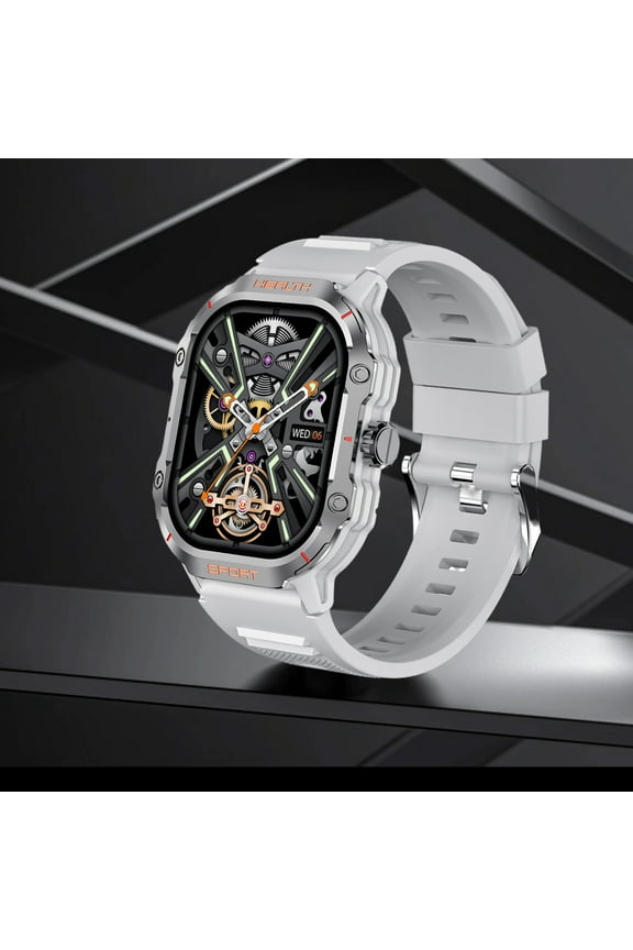 Smart Sports Watch HD Smart Bracelet Advanced Bluetooth Calling And Extra Long Battery Life Customised Dials With Multiple Patterns 2.01-inch HD Display,Silver,for Father Dad