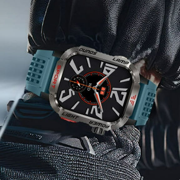 YiBai Smart Sports Watch HD Smart Bracelet Advanced Bluetooth Calling And Extra Long Battery Life Customised Dials With Multiple Patterns,Blue,for Father Dad -#169