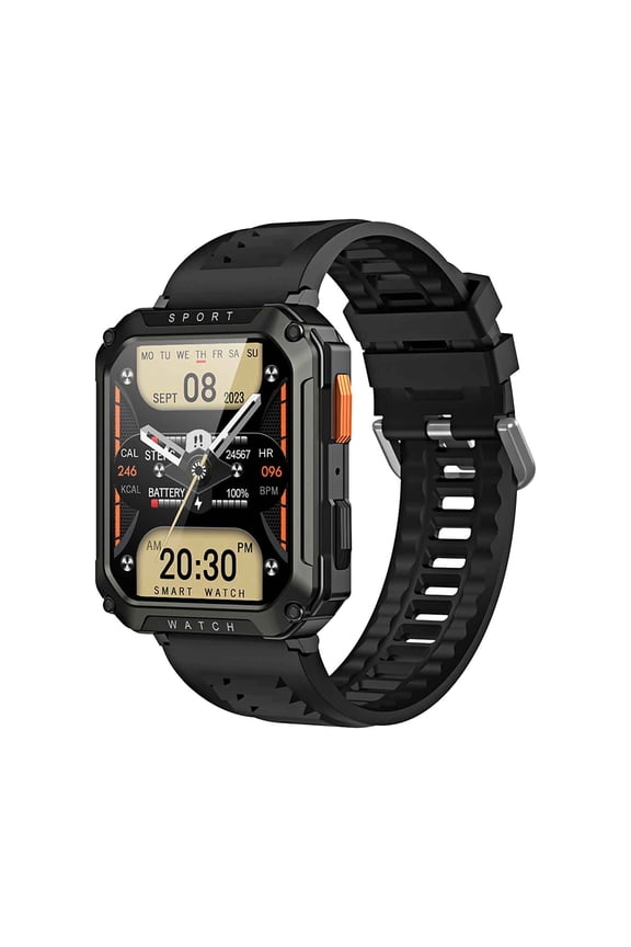 Smart Watch, 50M, Rugged Military Bluetooth Call Fitness Tracker, 2.01in Large HD Display,Black,for Father Dad