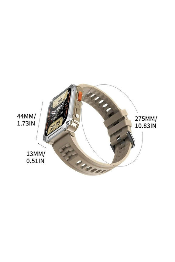 Smart Watch, 50M, Rugged Military Bluetooth Call Fitness Tracker, 2.01in Large HD Display,Gold,for Father Dad