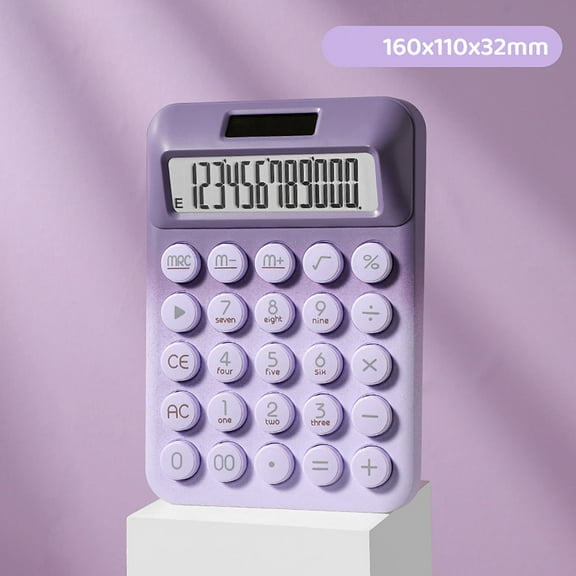 YiBai Solar Calculator High Color Dopamine 12 Bit Mechanical Key Scientific Computer(Purple)